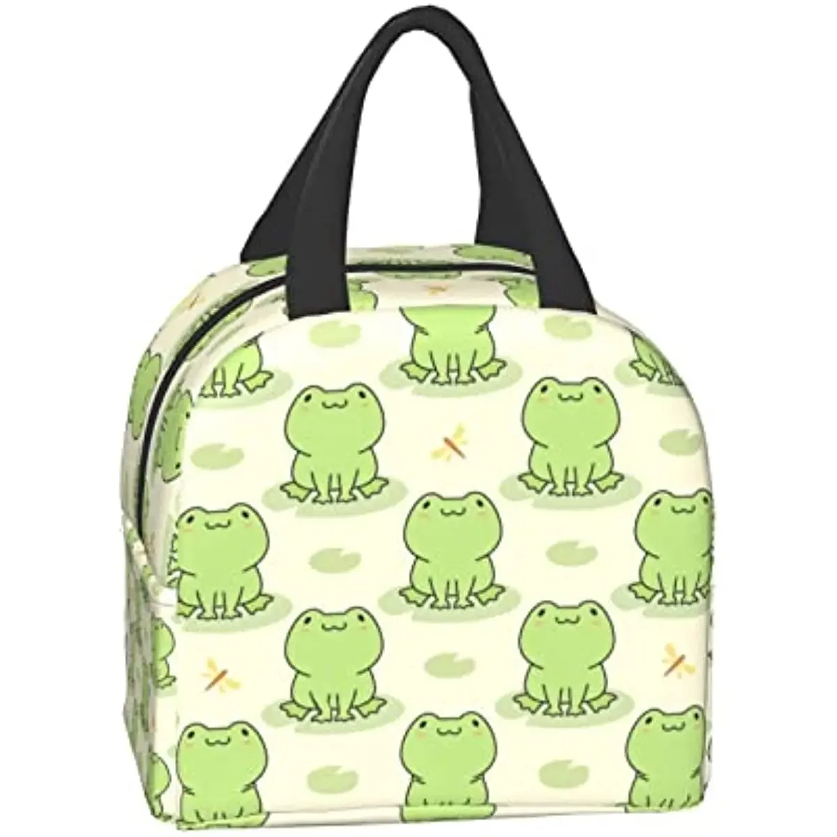 Funny Cute Frog Animal Lunch Box Bag Reusable Insulated Lunch Tote with Handle for Work Outdoor Travel