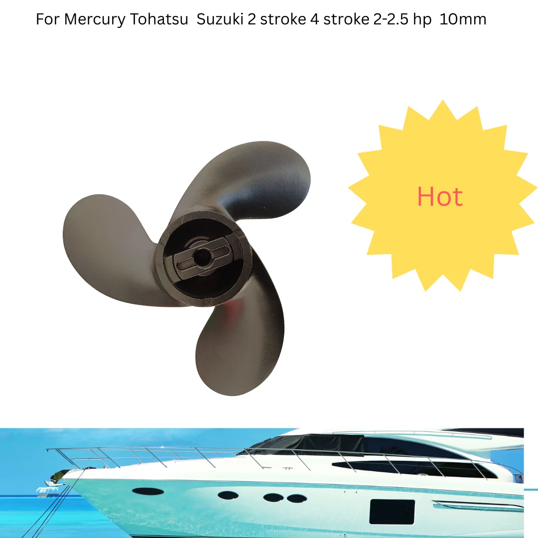 

Алюминиевый пропеллер для JC 2.0 Mercury Tohatsu Suzuki 2-тактный 4-тактный, 2-2,5 л.с., диафрагма 10 мм