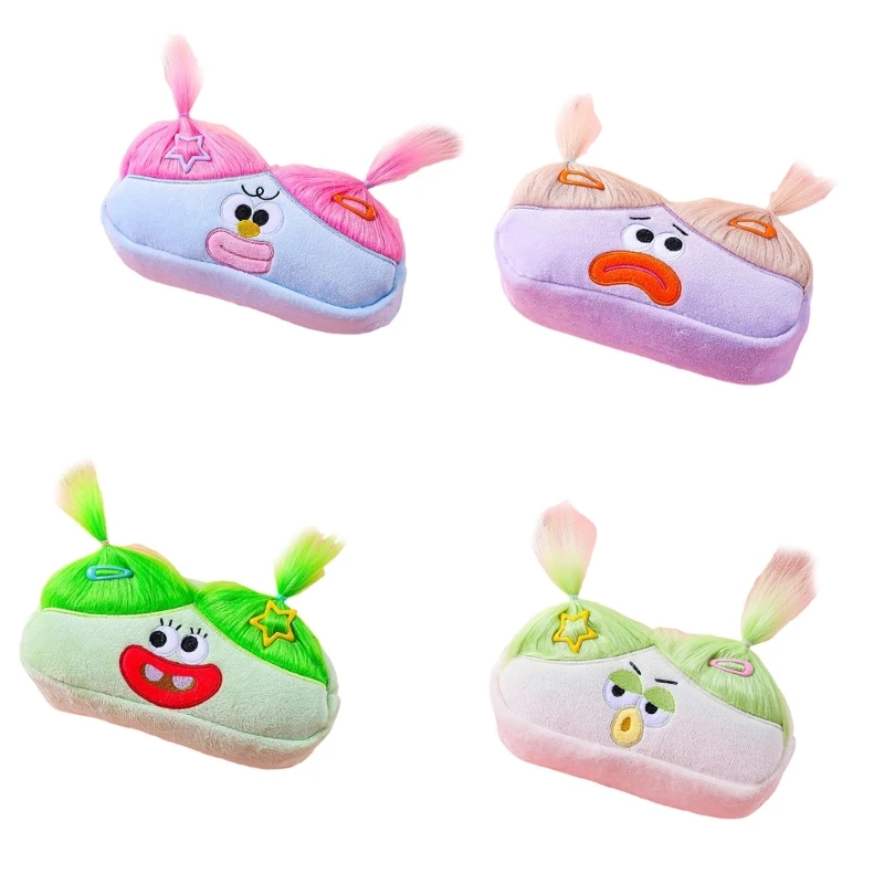 Novelty Ugly Pen Bag Cartoon Pen Pouches Big Capacity Plush Pencil Case Zippered Stationeries Bag for Student