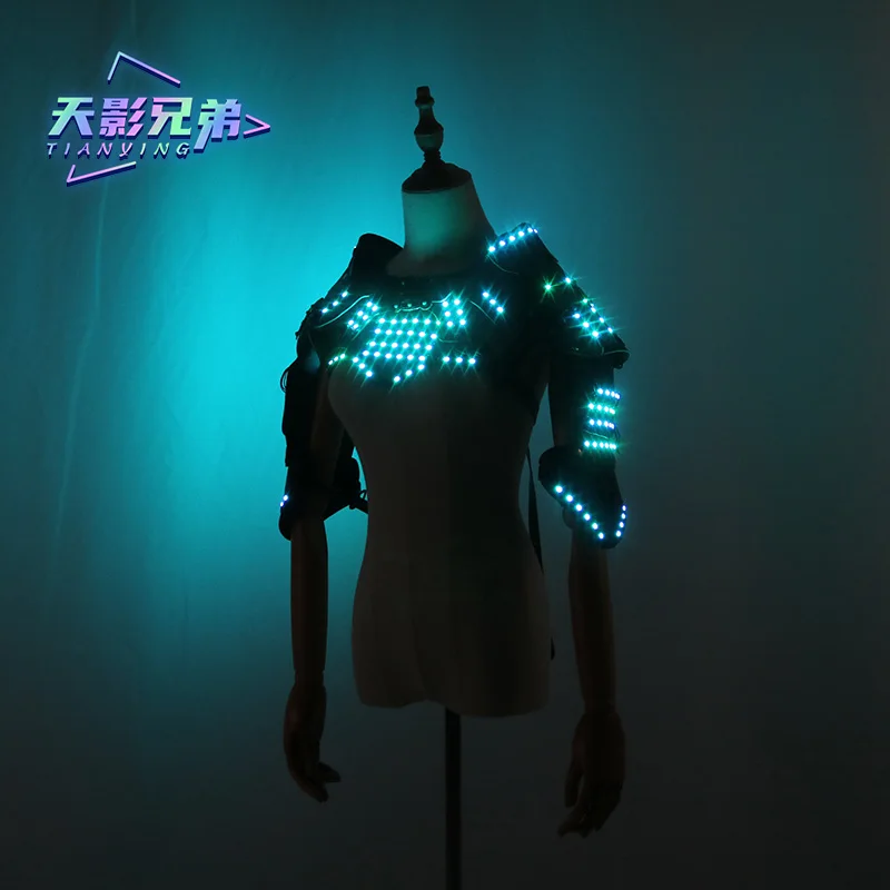 LED luminous vest vest vest costume night stage performance party bar street dance props fluorescent vest armor