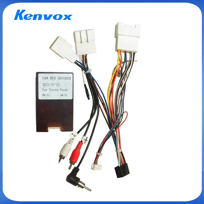 Android Radio Wiring Harness Canbus Decoder For TOYOTA PRADO J120 TUNDRA LAND CRUISER REIZ PRIUS SIENNA Power Cable Adapter