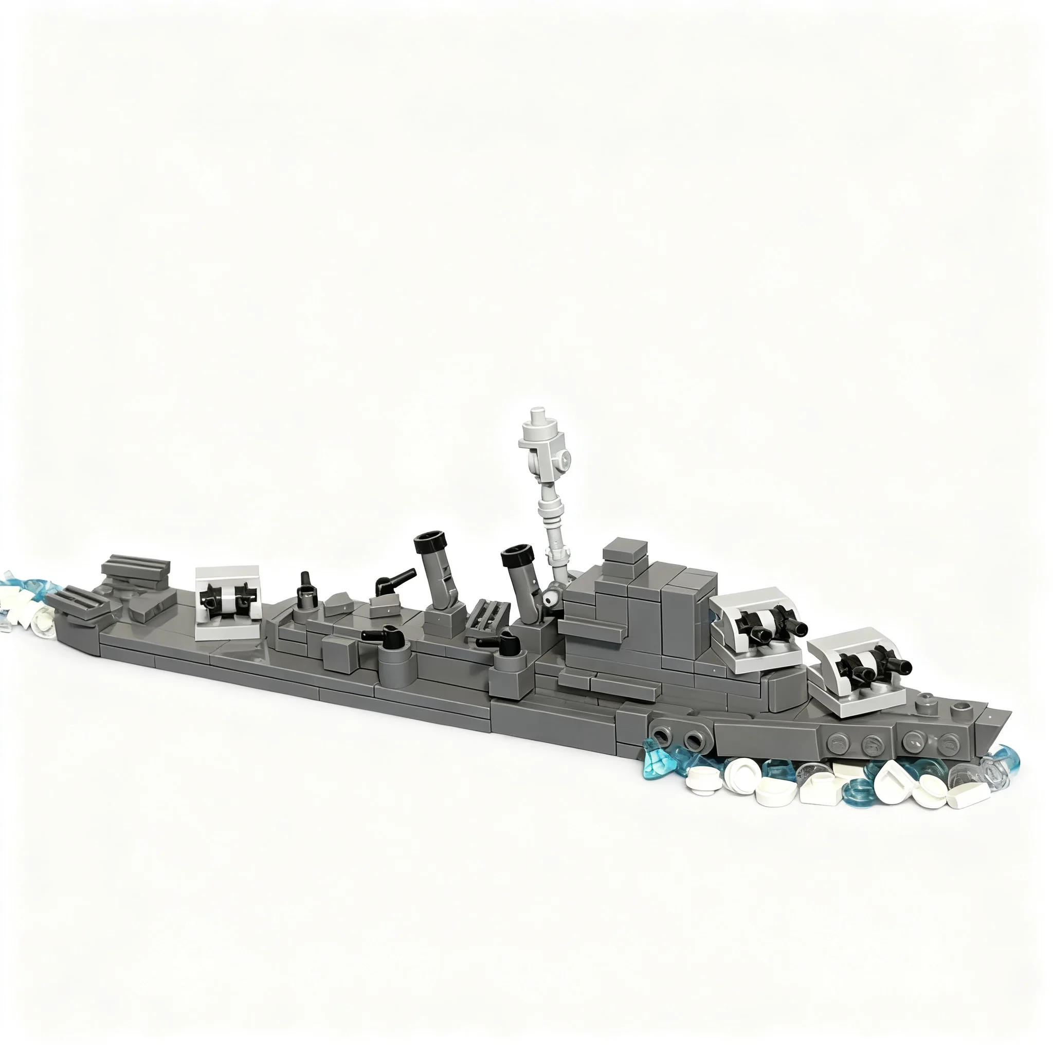 180pcs MOC Creator 1 / 475 scale USS Allen M. Sumner (DD-692) Model Christmas Gift Creative Home Decor Collectible Desk Ornament