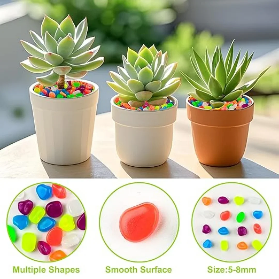 500 قطعة يتوهج في الظلام حديقة الحصى ، البستنة مضيئة توهج الأحجار ديكور خارجي متوهجة المياه خزان الأسماك الحصى