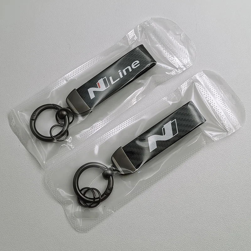 سلسلة مفاتيح من الجلد الكربوني N Line ، حلقة مفاتيح شعار NLine ، حلقات سلسلة المفاتيح ، شعار #3