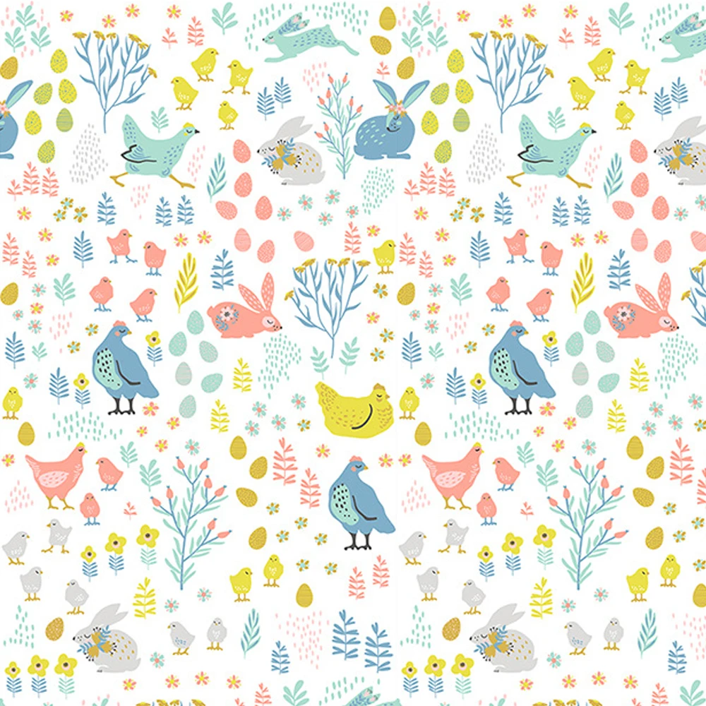 

Pastrol Plant Animals Wallpaper Floral chicken and Rabbit Contact Paper Waterproof for Vanity Home Cabinet Wall Decor