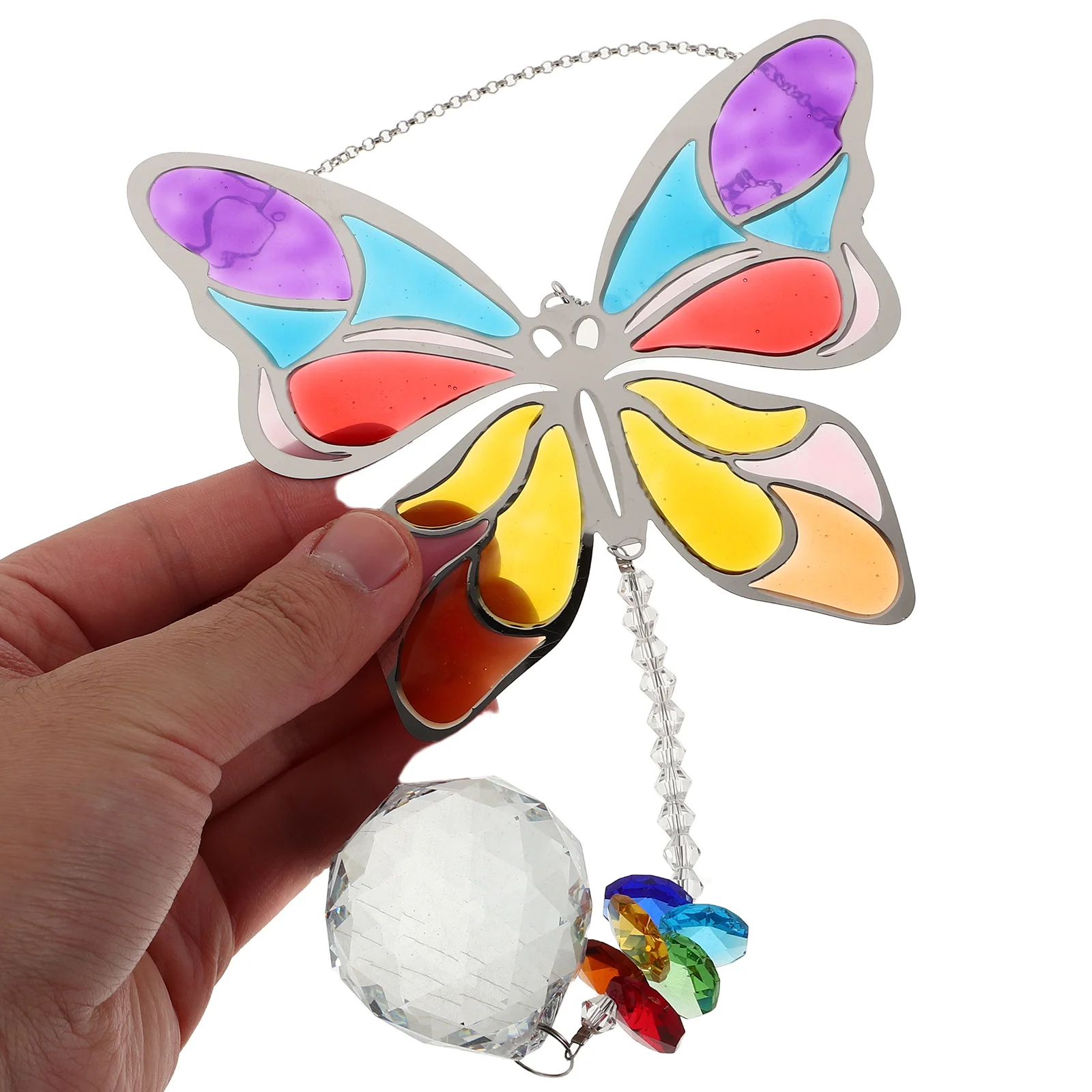 زينة معلقة على شكل فراشة كريستالية لتزيين النوافذ الأنيقة لحديقة المنزل المزخرفة للتعليق على الحائط لصائد الشمس