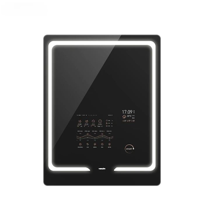 VERCON-Miroir de Salle de Bain Intelligent, avec Écran Tactile LCD de 21.5 Pouces, Système Android, Prix en Verre