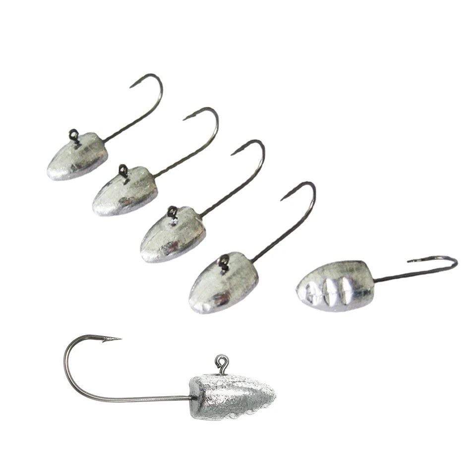 Swolfy 10pcs Light Game AJING Fishing Hooks 0.9g 1.6g 2.8g 3.9g Soft Lure For Rockfish Bait Finesse Jig Head Worm Hook