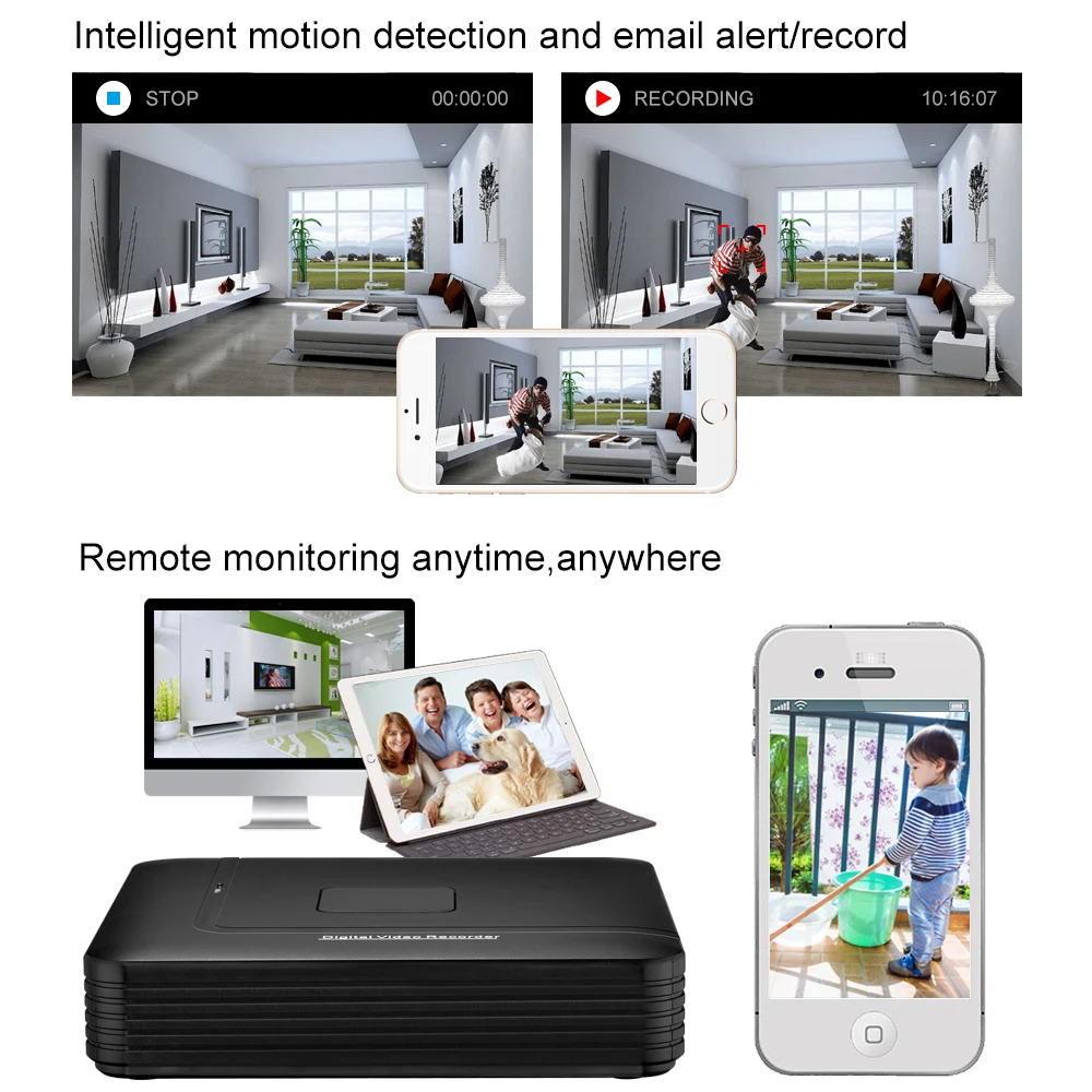 Gadinan-Security Network Video Recorder, Câmera de Vigilância IP, P2P para CCTV System, XMEye, H.265 + 4K NVR, 9CH 16CH, 8MP/5MP/4MP