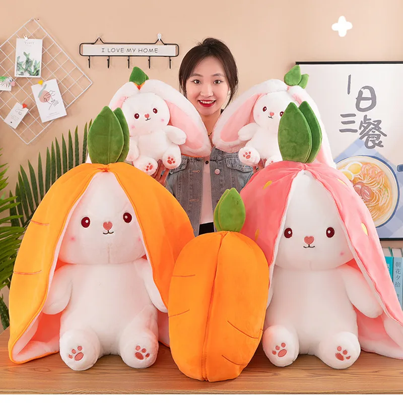 

Kawaii Bunny плюшевая клубника кроликов Мягкое Животное Kawaii Bunny Baby плюшевая подушка для обнимания плюшевая игрушка Подарки для Ki