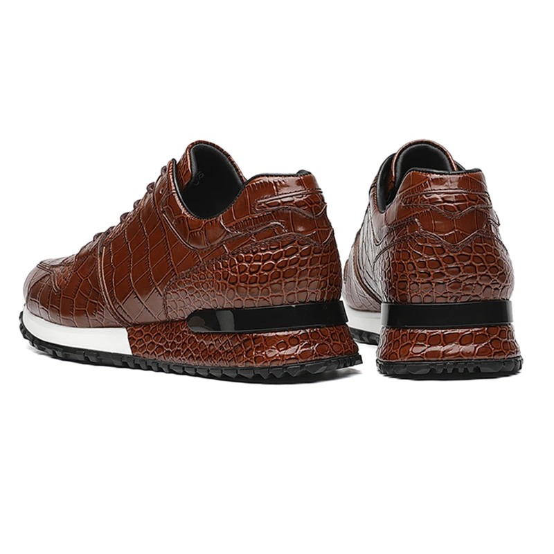 LAILE|Men Casual Shoes Cowhide Genuine Leather Crocodile Pattern Business Leather Shoes Luxury Brand FD41406172