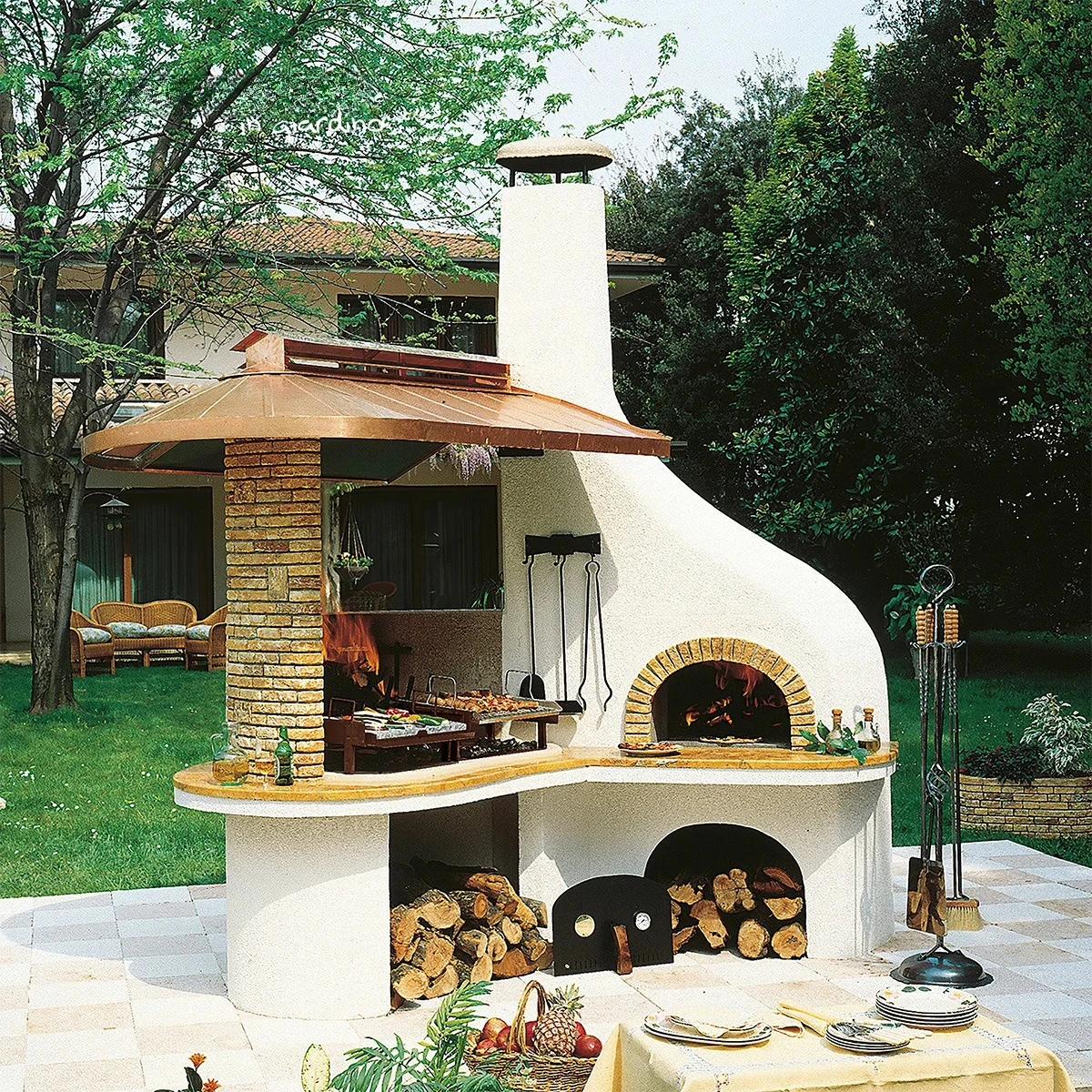 Италия импортировала Palazzetti открытый барбекю барбекю настоящий горящий деревянный камин украшение вилла серии VULCANO
