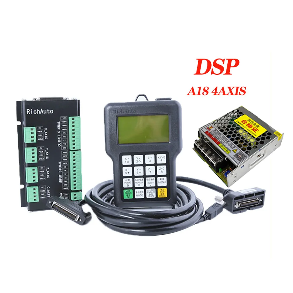 Richauto DspA18 4-axis offline motion controller for engraving machines, laser machines, plasma cutting machines, etc.