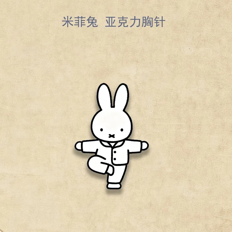 Cute Miffy Cartoon Creative Acrylic Decorative Brooch Badge Creative Cartoon Pattern Simple Fashion and Personalized Gift