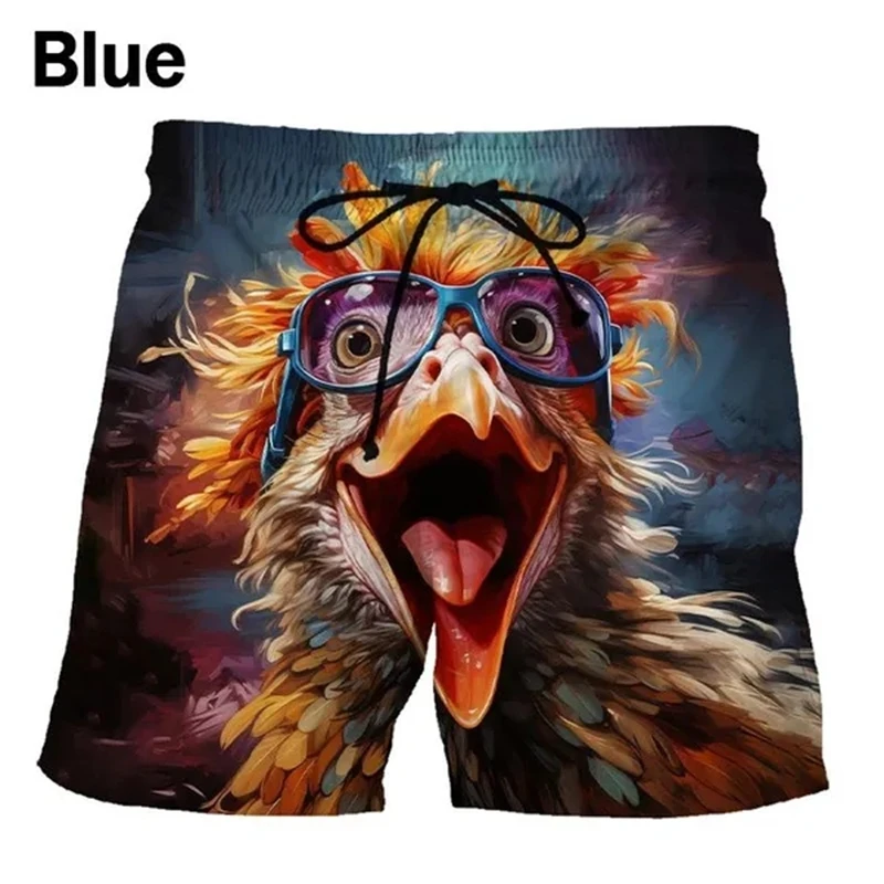 Zomer Mode Nieuwe Design Art Print 3d Kip Strand Shorts Voor Mannen Kinderen Casual Zwembroek Gym Board Ijs Heren Shorts