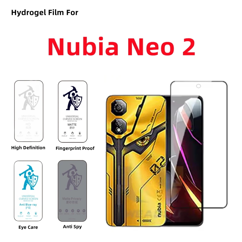 2pcs HD Hydrogel Film For Nubia Neo 2 Matte Screen Protector For Nubia Neo2 Privacy Matte Eye Care Full Cover Protection