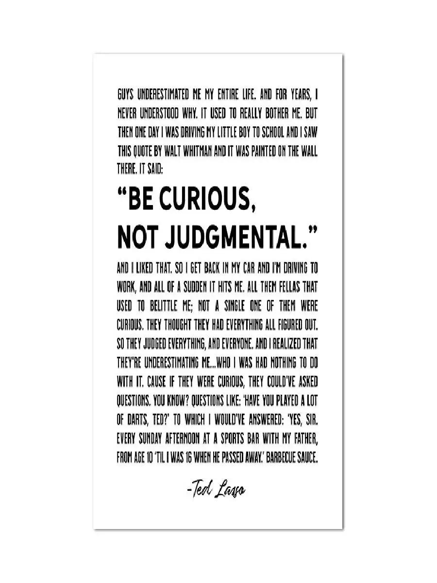 Ted Lasso Believe Quote Poster  Yellow Motivational Canvas Print for Home  Room Decor Minimalist Wall Art