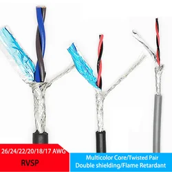RVSP 2Core Twisted Pair Shielded Cable 26 24 22 20 18 17 16AWG RS485 Signal Control Wire Audio Cable Monitor the Power Cord