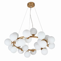 Modern Gold 15 25 45 Heads Magic Bean Glass Ball Pendant Lamp Dna Molecular Hanging Light Dining Room Home G4 Kitchen Fixtures