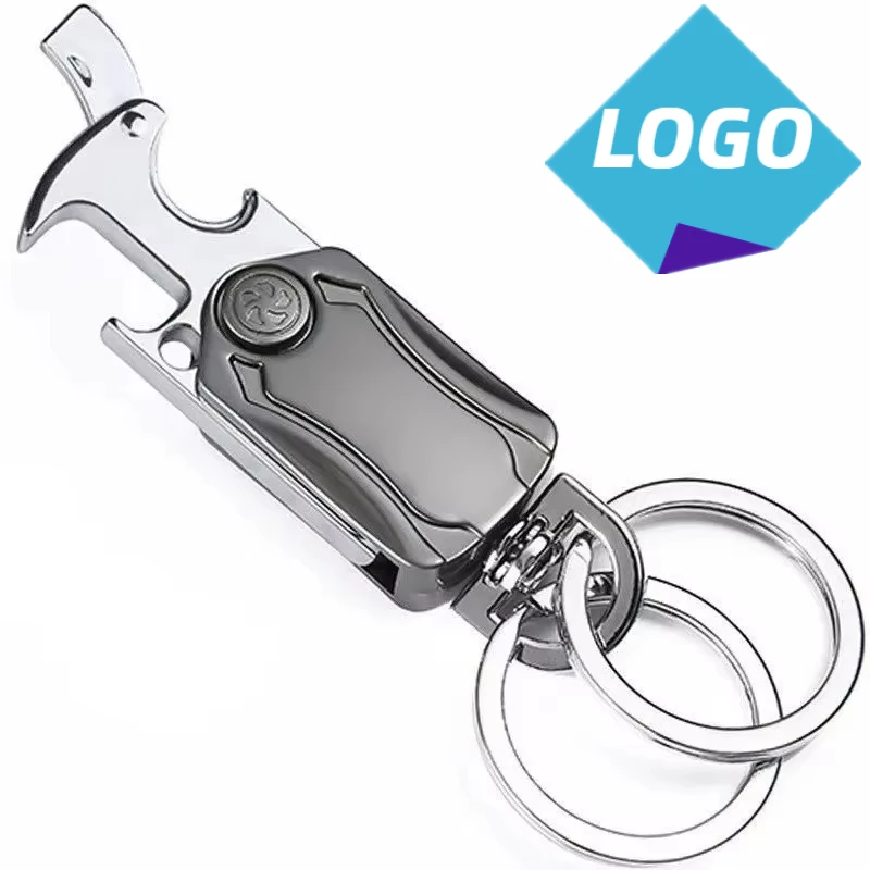 Personalize Multifunctional Rotating Keyring Laser Custom Logo Metal Keychain for Men and Women Engraved Car Name Key Chain Ring