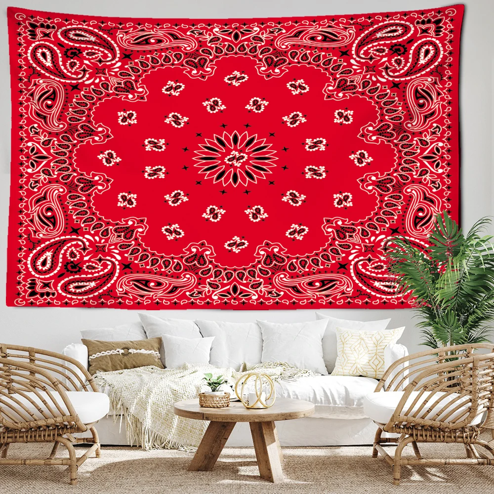 Red And White Minimalist Floral Tapestry Wall Hanging Abstract Mysterious Art Bohemian Living Room Bedroom Home Decor