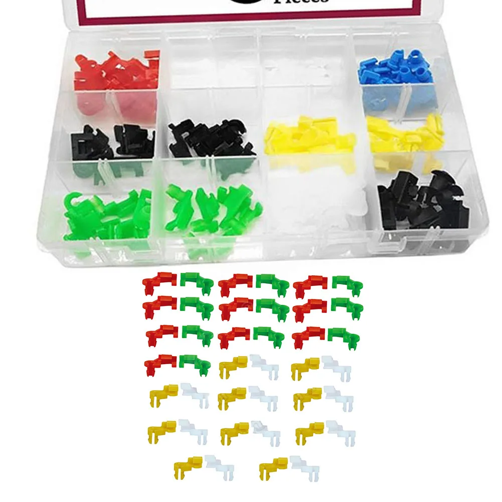 80-Piece Door Lock Rod Clip Pack for Automotive Interior Door Handle Assembly Repair With 8 Different Clip Geometries