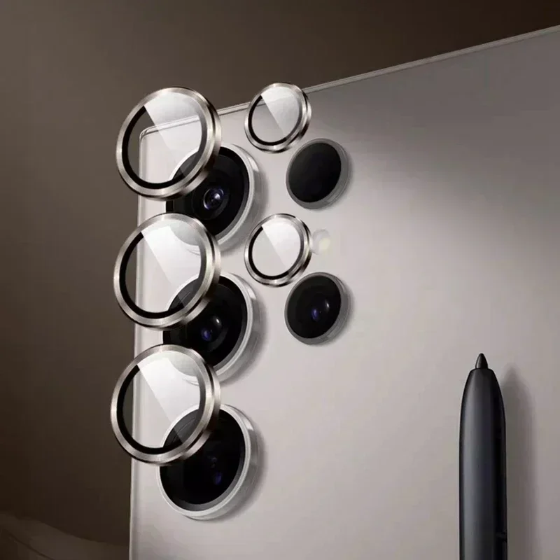 Szkło pierścienia obiektywu aparatu do Samsung Galaxy S24 Ultra S24+ Plus Ochraniacz ekranu S24ultra Oryginalne etui z metalową nakładką w kolorze