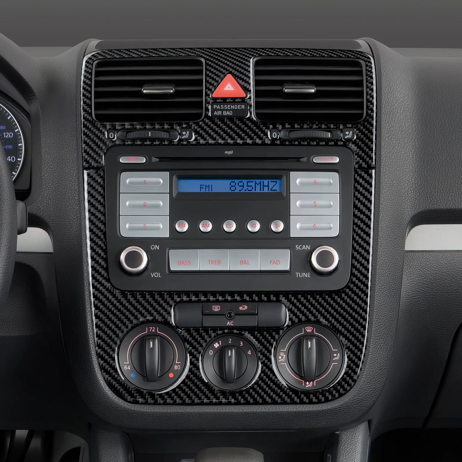 For VW Jetta V Golf V MK5 R32 GTI Plus Variant, Central Air Outlet Panel, Carbon Fiber Interior Sticker, Car Trim Accessories - view 6