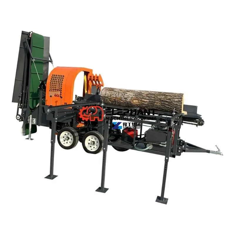 30ton Automatic 500mm Combine Harvester Chainsaw Wood Splitting Firewood Processor