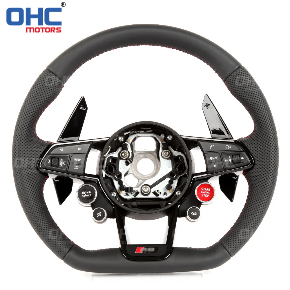 

Suitable for all Audi Audi R8 series, punched leather + flat leather car modified steering wheel steering wheel assembly