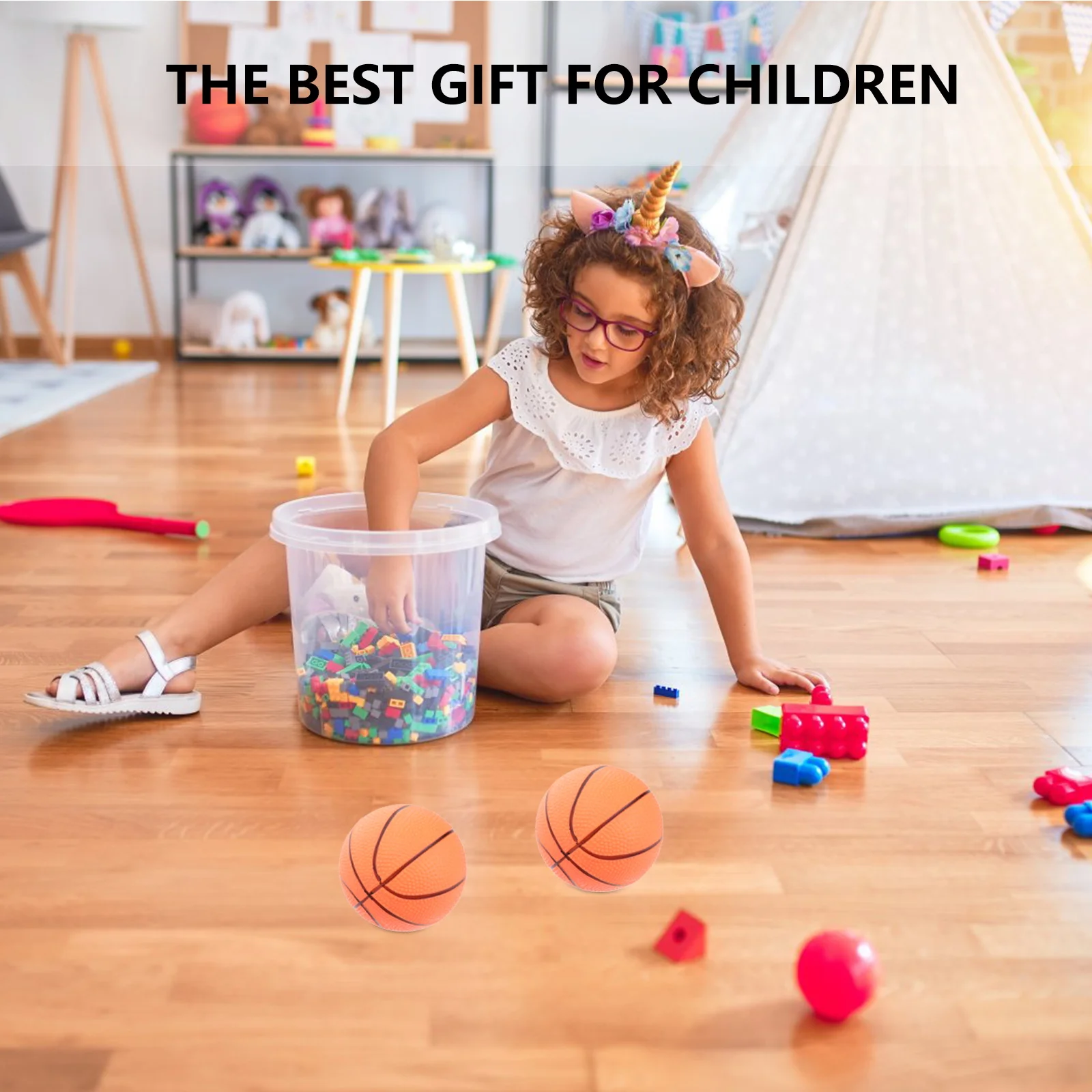 

4 Pcs Inflatable Basketball Set Kids Toy Mini Bouncy Outdoor Sports Indoor Child