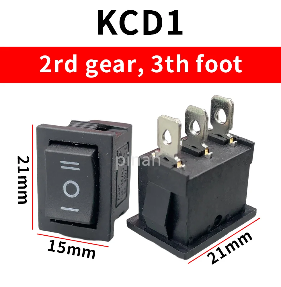 KCD4  black Rocker Switch Power Switch ON-OFF-ON 3 Position 3/6 Pins With Light 16A 250VAC/ 20A 125VAC KCD1  10A 125VA/ 6A 250V