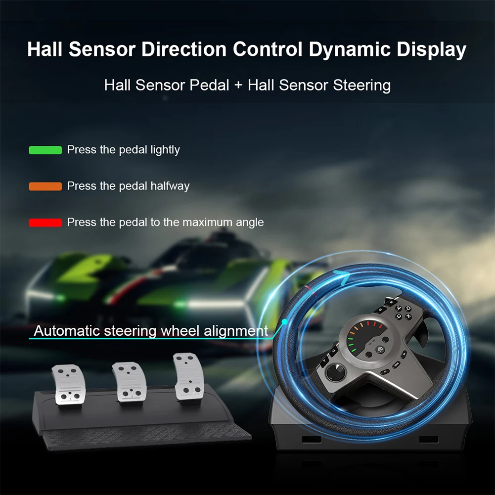 عجلة سباق مع ناقل حركة ودواسة ، عجلة قيادة Simracing درجة للكمبيوتر ، ويندوز 7 8 10 11 PS4 PS3 التبديل Xbox One #5