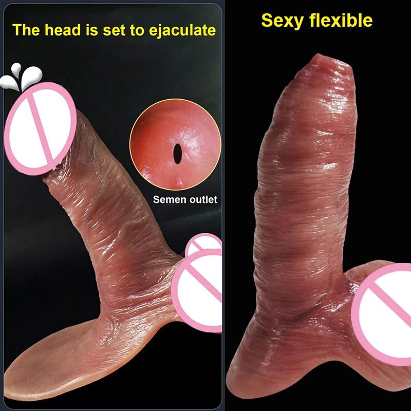 Soft Realistic Cock Sleeve Penis Sex Toys Silicone Enlarger Dick Sleeve Big Real Penis Man Delayed Ejaculation Extend Condom