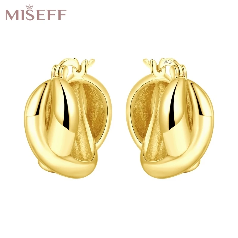 

MISEFF оригинальные серьги-кольца из стерлингового серебра 925 пробы, золотые серьги-петли для ушей для помолвки, свадьбы, дня рождения, серебряные украшения, новинка