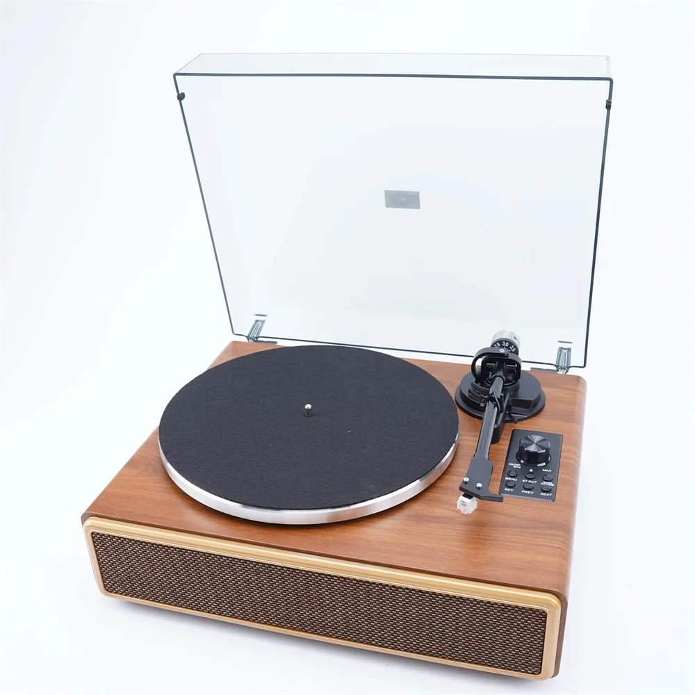 Reproductor de vinilo multi tocadiscos Hifi de diseño moderno Vintage profesional con altavoces de graves y tweeter y codificación USB bluetooth