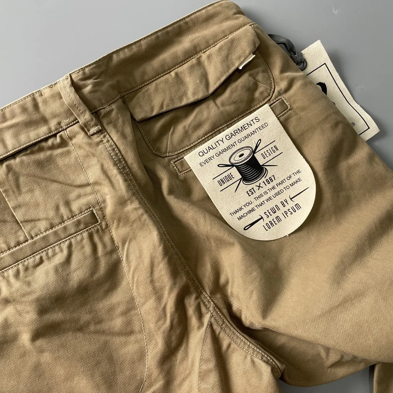 Men Fall Winte Vintage Washed Long PantsClassic Simple Solid Thick Distressed Straight Cargo Pants Vintage Heavyweight man beach