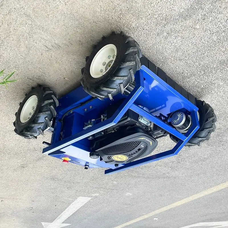 맞춤형 무선 전기 전지형 잔디깎이 360 °   원격 제어 회전식 정원용 바퀴 달린 가정용 잔디 깎는 기계