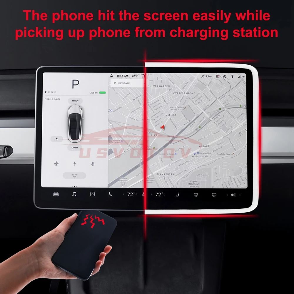 Screen Protector Frame for Tesla Model 3 Y Highland Display Edge Protective Cover Center Console Decoration Interior Accessories