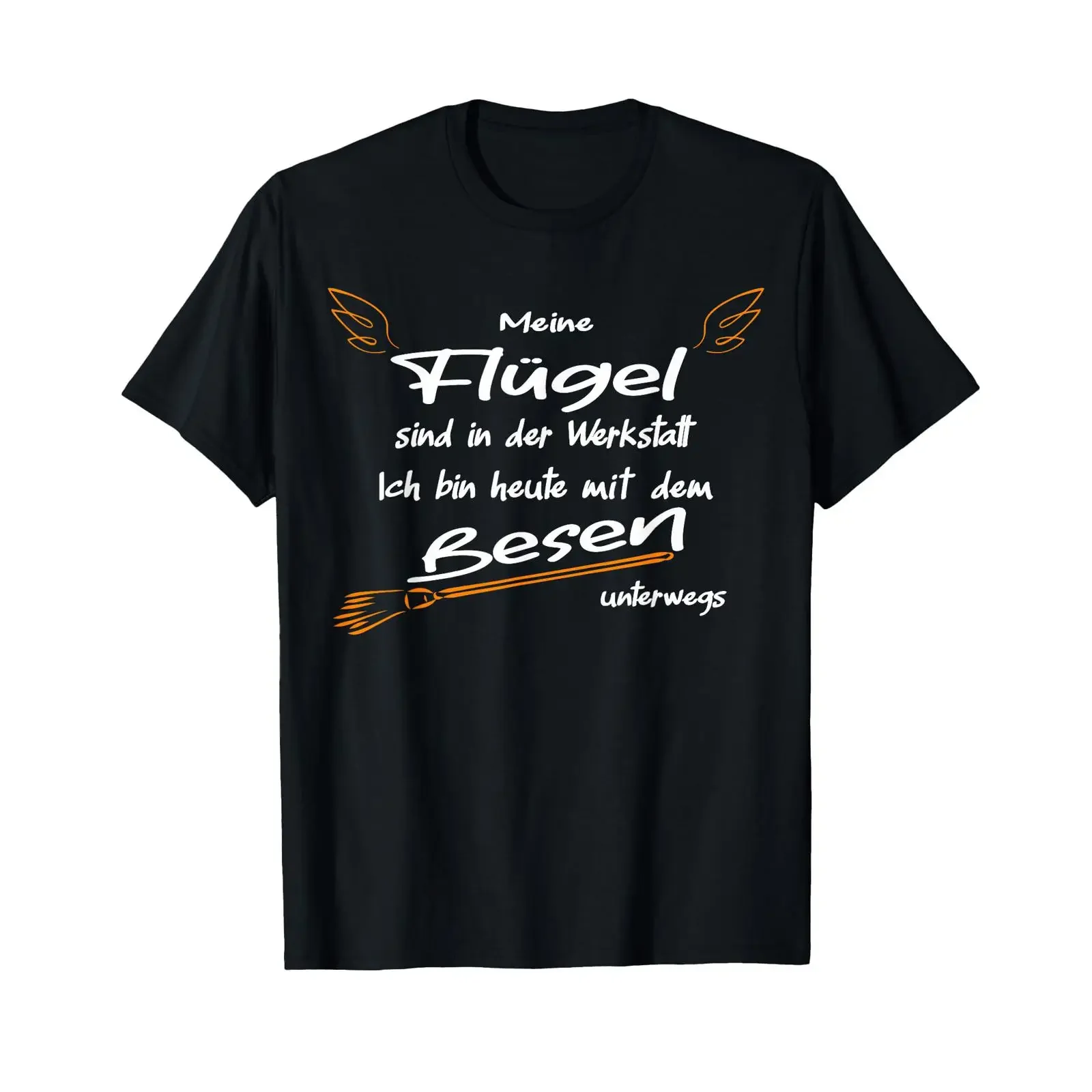 T shirt with German text Meine Flügel sind in der Werkstatt My wings are the workshop black vintage Washed