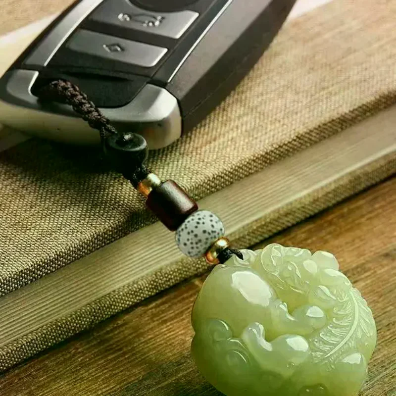 China Style Pixiu Car Key Chain Bag Mobile Phone Pendant For Men And Women Hangings Leather Bag Lanyard Key Ring Accessories
