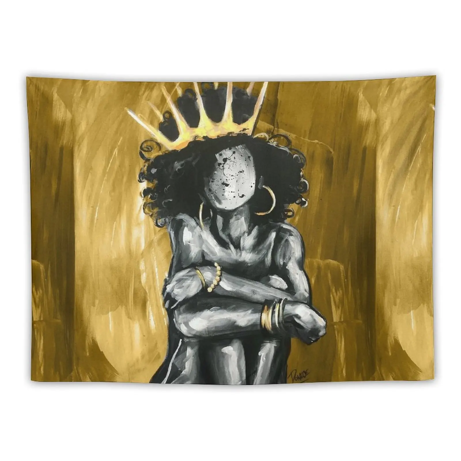 

Naturally Queen IX GOLD Tapestry Room Decor Room Decoration Aesthetic Tapestry