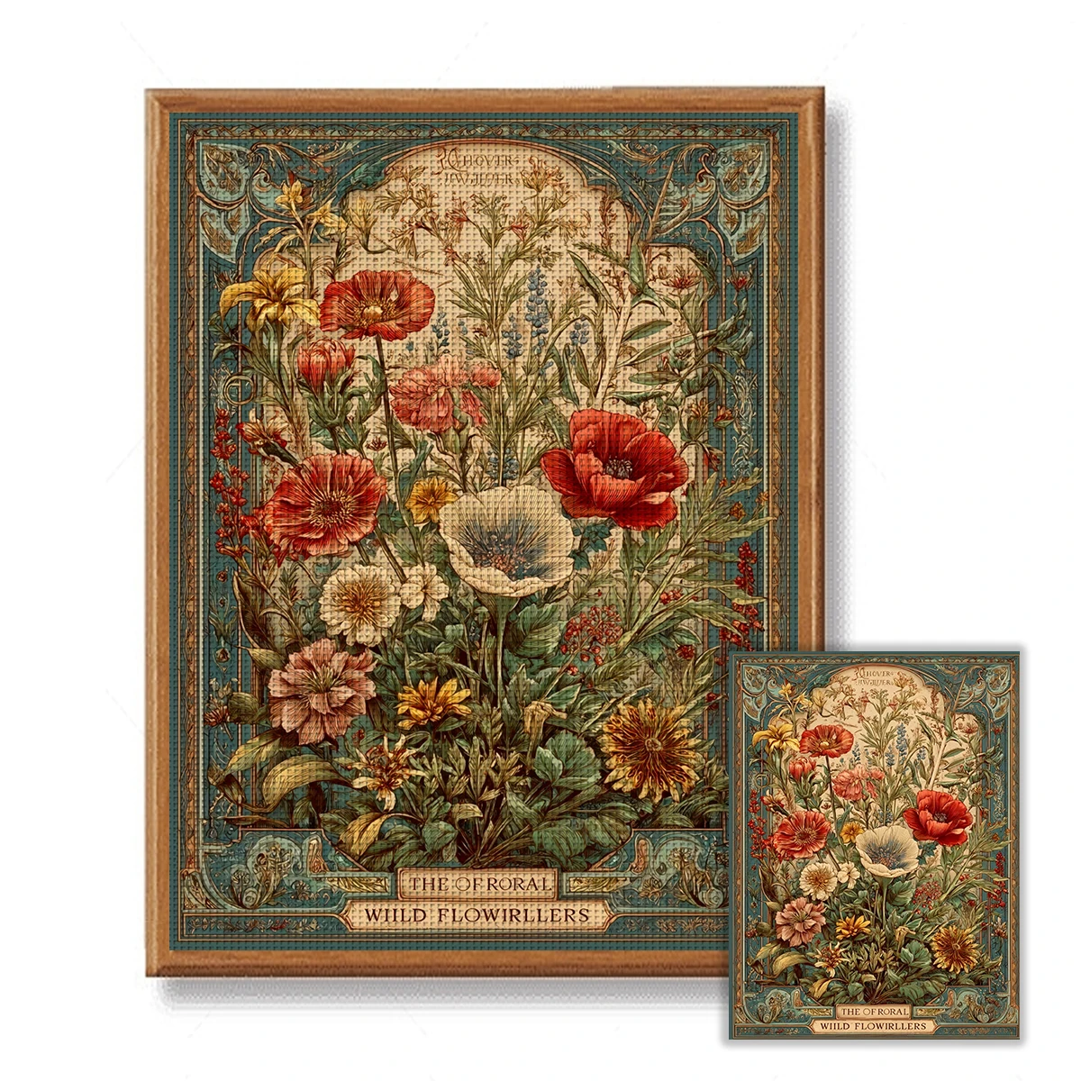 1 Set of 30x40cm-11.8x15.7-inch 11CT/14CT Printed Fabric Cross Stitch DIY Kit, Large Size, Gift Set
