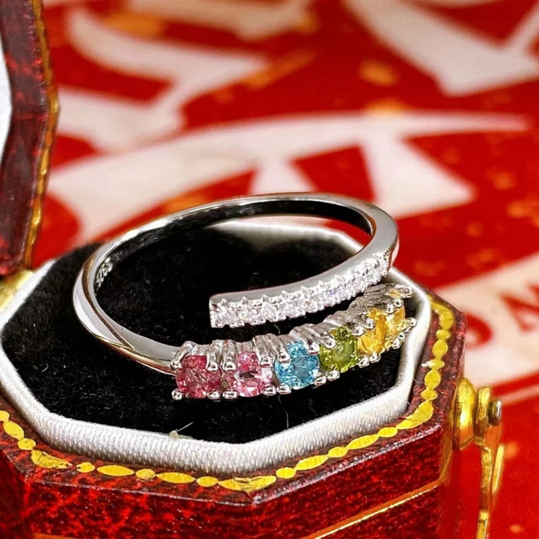 

KJJEAXCMY High clarity Natural Tourmaline S925 silver exquisitely Ring Full of luster Simple,Design High-End Bestseller Gift