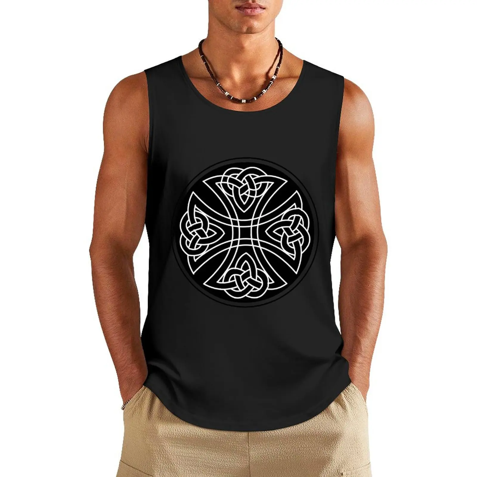 Celtic design round Tank Top sleeveless jackets Men's clothes