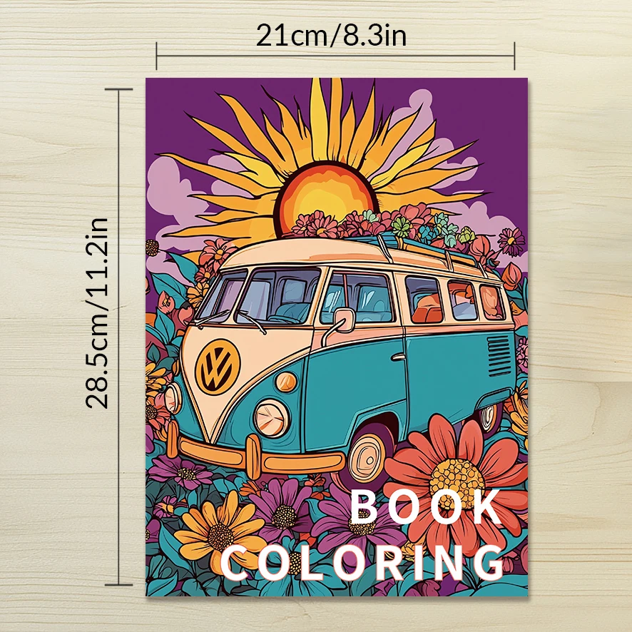 Cute Cartoon Characters Adult Coloring Book - 8.3x 11.2 Inch 32 Pages Coloring Book - Helps Reduce Stress and Ease Emotions