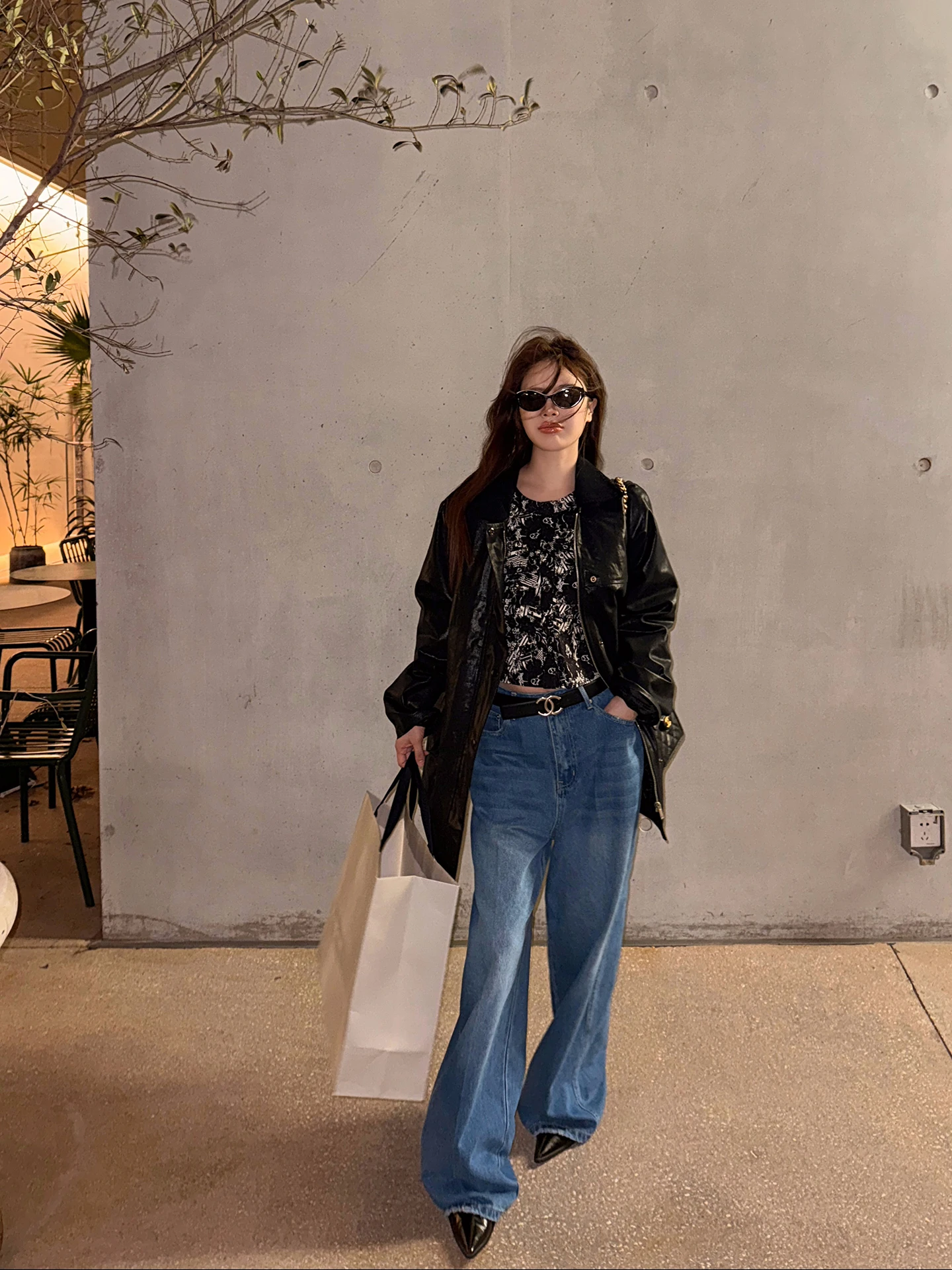 

Классические свободные женские джинсы с высокой талией, струящиеся, комфортные, осенние, модные, премиум-класса, из денима, в пол