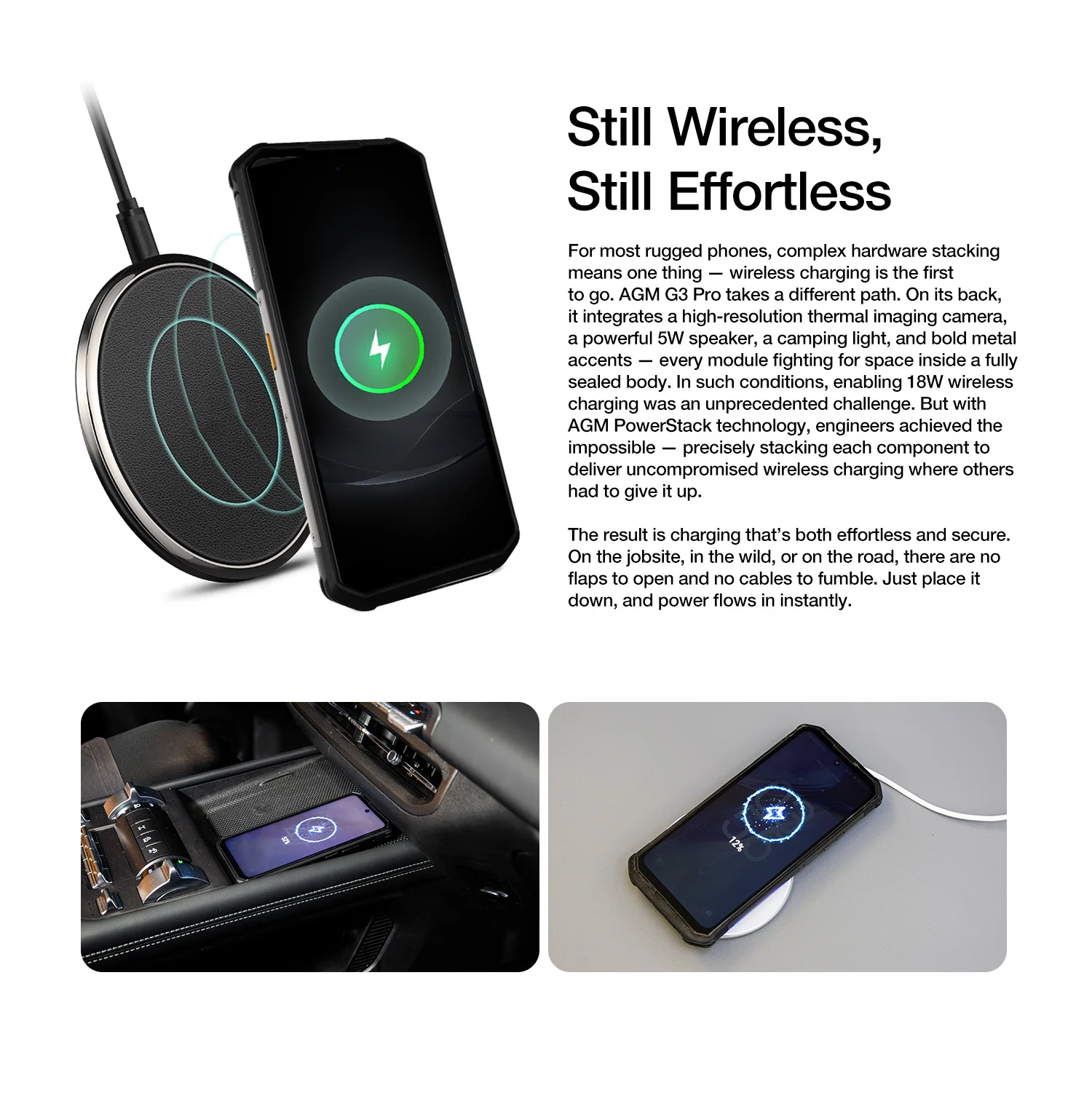AGM G3 Rugged Phone 5G, Dimensity 7300, 10000mAh, IP68 Waterproof, Wireless Charging, Camping Light, 24(12+12)GB+512GB)
