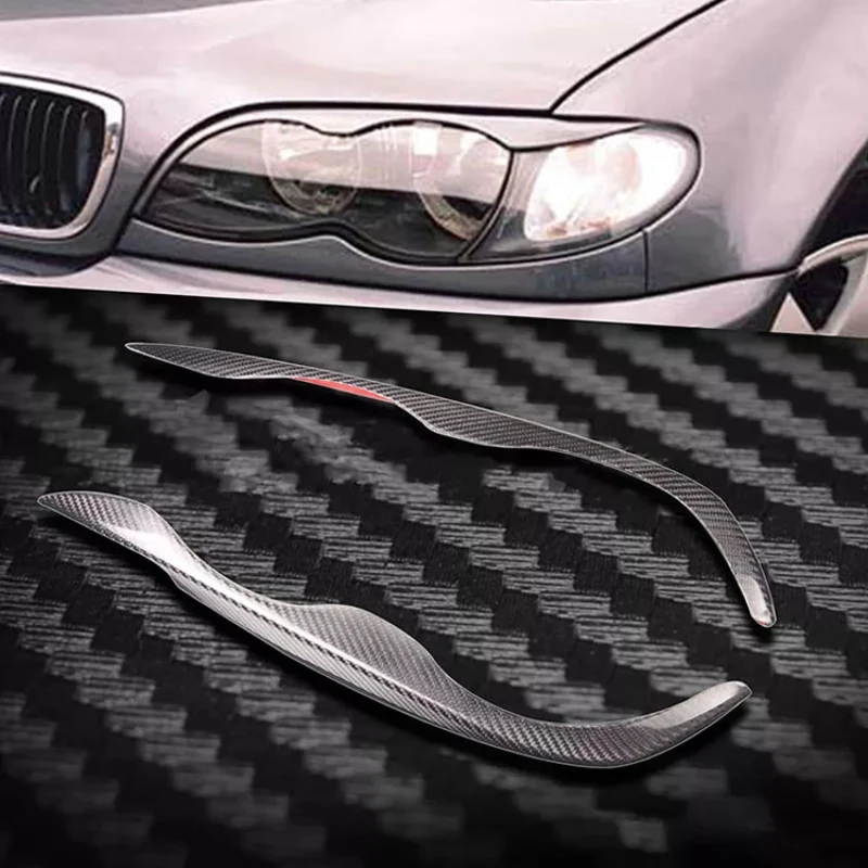 Sample design car interior Carbon Fiber headlight eyebrow eyelids Sticker For BWM E46 323i 328i 330i 325i