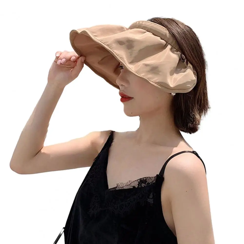 Sun Hat Uv Hat Stylish Wide Brim Sun Hat for Women Portable Foldable Beach Cap with Dual use for Summer